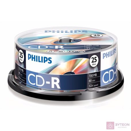 Philips CD-R 80 52x Hengeres 25db/scs