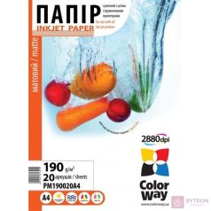 ColorWay Fotópapír matt 190g, A4, 20 lap