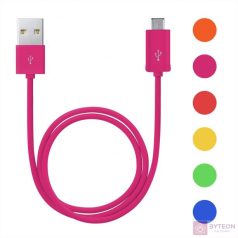Delight Android adatkábel szövet bevonat 1m (több szín)