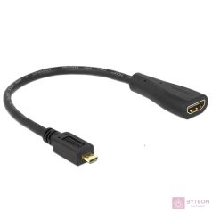 DeLock HDMI-micro D male to HDMI-A female kábel 23cm Black