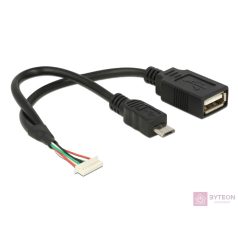   DeLock Cable USB 2.0 pin header female 1,25mm 8 pin > USB 2.0 Type-A female+ USB 2.0 Type Micro-B male 15cm
