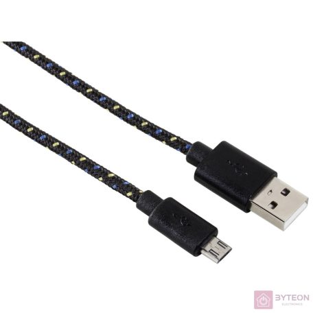 Hama MicroUSB Adatkábel Szövet Black
