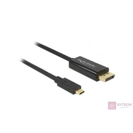 DeLock Cable USB Type-C male > Displayport male (DP Alt Mode) 4K 60 Hz 2m Black