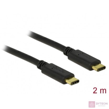 DeLock Cable USB Type-C 2.0 male > USB Type-C 2.0 male 2m Black