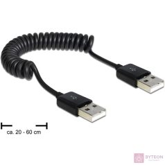 DeLock Cable USB 2.0-A male / male coiled cable