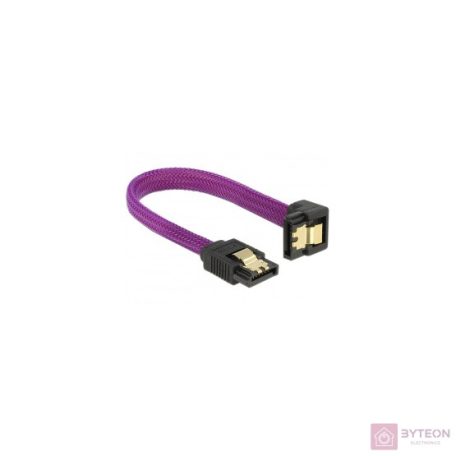 DeLock SATA cable 6Gb/s 10cm down/straight metal Premium Purple