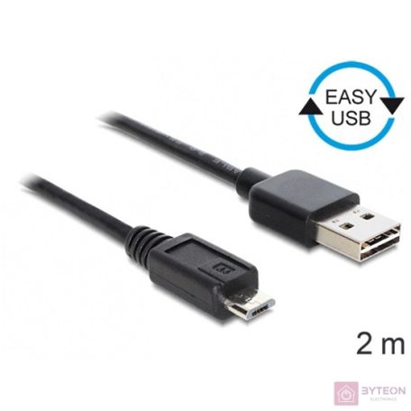 DeLock Cable EASY-USB 2.0 Type-A male > USB 2.0 Type Micro-B male 2m Black