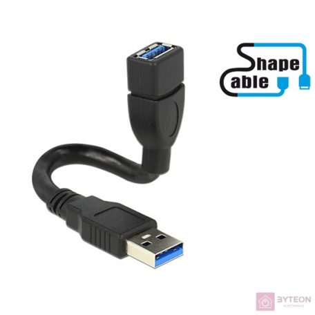 DeLock Cable USB 3.0 A male > USB 3.0 A female ShapeCable 0,15m