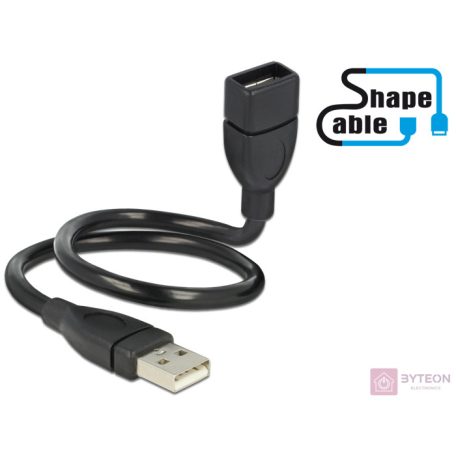 DeLock USB 2.0 Type-A male > USB 2.0 Type-A female ShapeCable 0,35m