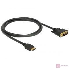 DeLock HDMI to DVI 24+1 cable bidirectional 1m Black