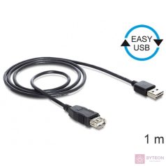   DeLock Extension cable EASY-USB 2.0 Type-A male > USB 2.0 Type-A female Black 1m