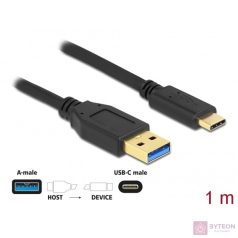DeLock USB3.1 (Gen.2) 10Gbps A - USB Type-C kábel 1m Black