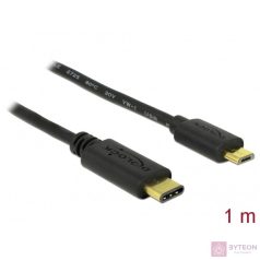 DeLock USB Type-C 2.0 - USB2.0 microB Black 1m