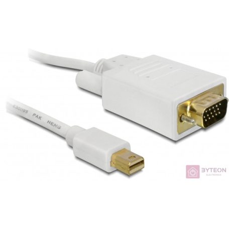 DeLock miniDisplayport male to VGA male kábel 5m White