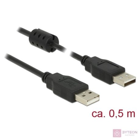 DeLock USB 2.0 Type-A male > USB 2.0 Type-A male 0,5m cable Black