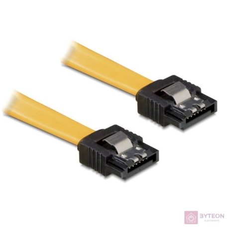 DeLock cable SATA 70cm straight/straight metal Yellow