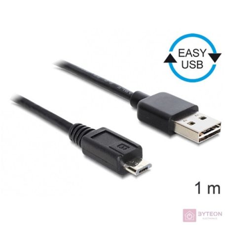 DeLock Cable EASY-USB 2.0 Type-A male > USB 2.0 Type Micro-B male 1m Black