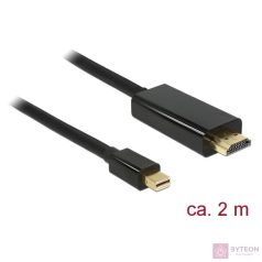   DeLock mini Displayport 1.1 male to HDMI male kábel 2m, Black