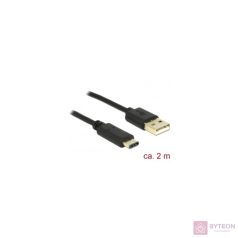   DeLock Cable USB 2.0 Type-A male > USB Type-C 2.0 male 2m Black