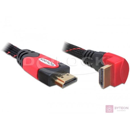 DeLock Cable High Speed HDMI with Ethernet – HDMI A male > HDMI A male angled 4K 5m