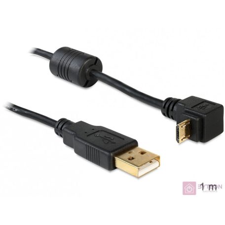 DeLock Cable USB-A male > USB micro-B male angled 90° up/down