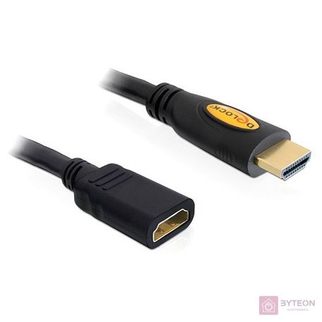 DeLock High Speed HDMI with Ethernet – HDMI A male > HDMI A female Extension Cable 3m Black