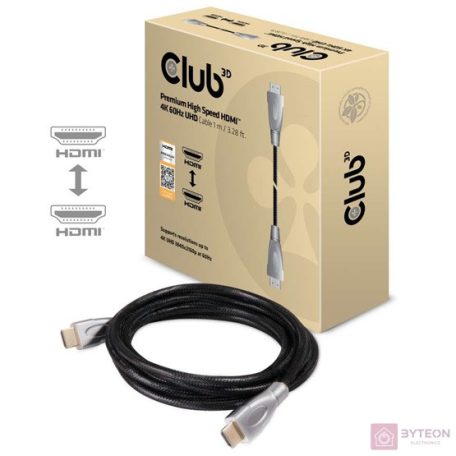 Club3D Premium High Speed HDMI 2.0 4K60Hz UHD Cable 1 m Black