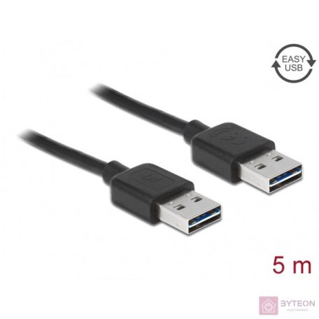 DeLock Cable EASY-USB 2.0 Type-A male > EASY-USB 2.0 Type-A male 5m Black