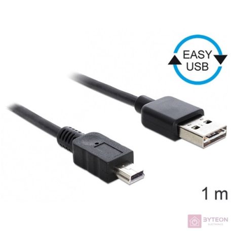 DeLock Cable EASY-USB 2.0 Type-A male > USB 2.0 Type Mini-B male 1m Black