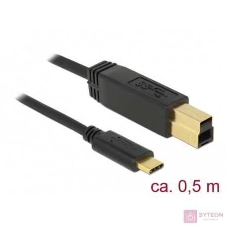 DeLock USB 3.1 Gen 2 (10 Gbps) cable Type-C to Type-B 0,5m
