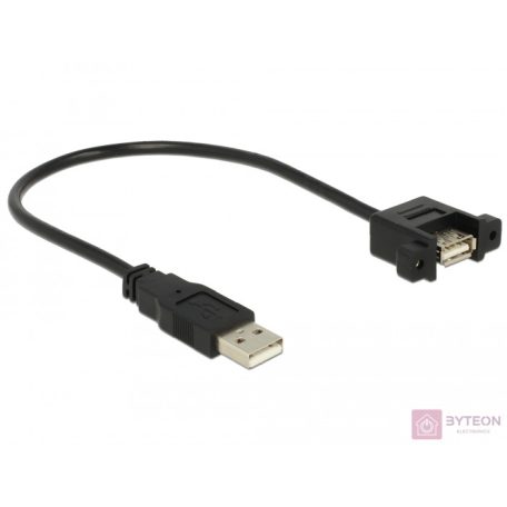 DeLock USB 2.0 Type-A male > USB 2.0 Type-A female panel-mount 0.25m Cable