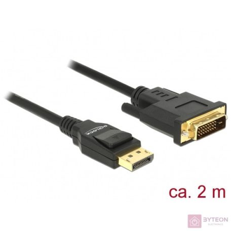 DeLock DisplayPort 1.2 male > DVI 24+1 male passive 2m Cable Black