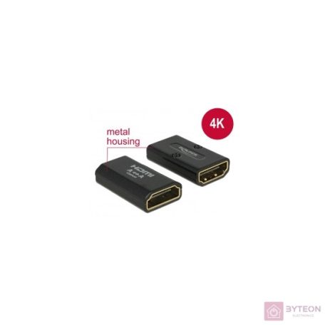 DeLock Adapter High Speed HDMI with Ethernet – HDMI-A female > HDMI-A female 4K Gender Changer Black