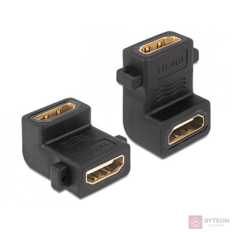 DeLock Adapter HDMI A female > female with screw hole 90° angled