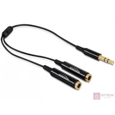   DeLock Cable audio splitter stereo jack male 3.5mm 3 pin > 2 x stereo jack female 3.5mm 3 pin 25cm