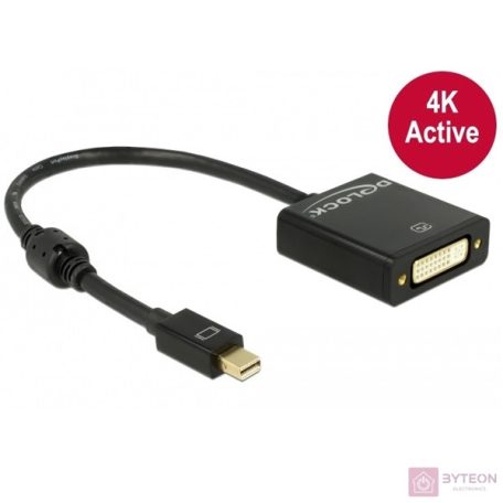 DeLock mini Displayport 1.2 male > DVI-D (Dual Link) female 4K Active Adapter Black