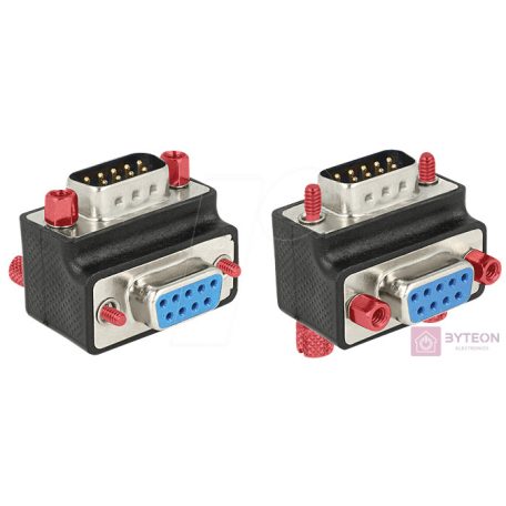 DeLock Adapter Sub-D 9 pin male > female 270° angled Nut and Screw changeable