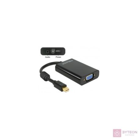 DeLock Adapter mini Displayport 1.1 male > VGA female + Audio + Power Black