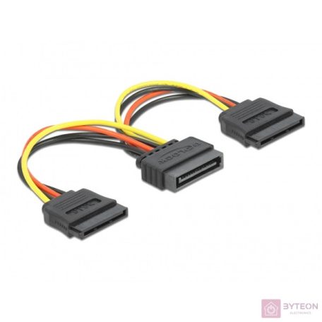 DeLock SATA (15 tűs) – 2 db SATA HDD (egyenes) hálózati kábel