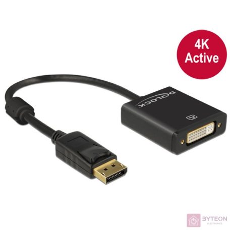 DeLock Displayport 1.2 male > DVI-D (Dual Link) female 4K Active Adapter Black