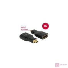   DeLock Adapter High Speed HDMI with Ethernet – HDMI Micro-D male > HDMI-A female 4K Black