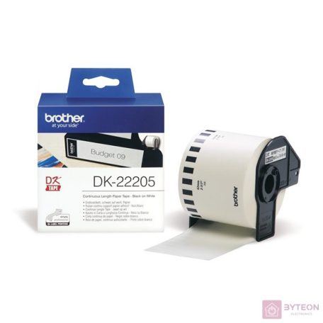 Brother DK-22205 folytonos szalagcímke 62mm x 30,48m öntapadós White