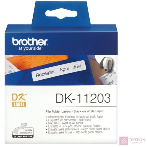 Brother DK-11203 elővágott öntapadós címke 300db/tekercs 17mm x 87mm White