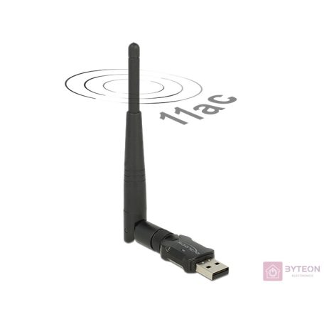 DeLock USB 2.0 Dual Band WLAN ac/a/b/g/n Stick 433 Mbps with external Antenna
