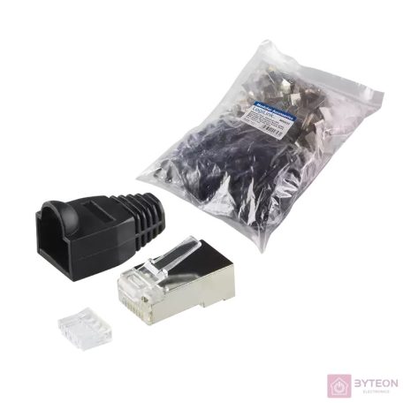 LAN LogiLink MP0022 RJ45 Cat6 csatlakozódugó - 100db/cs - Fekete