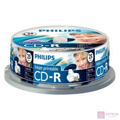   Philips CD-R80IWx25 cake CD-R írható CD lemez 700MB nyomtatható 25db