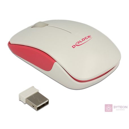 Delock Optikai háromgombos mini egér, 2,4 GHz-es, vezeték nélküli