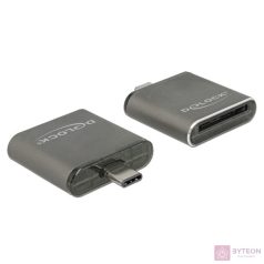   Delock USB Type-C csatlakozóval ellátott SDHC / SDXC UHS-II / MMC egy nyílású kártyaolvasó