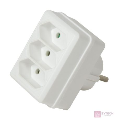 LogiLink Socket Adapter, 3x Euro, White