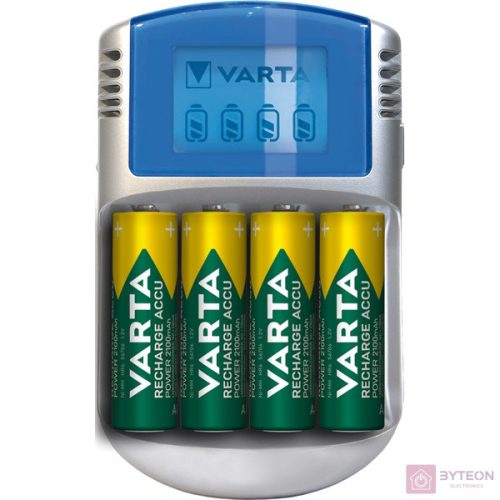 Varta LCD akkutöltő  + 4xAA 2600mAh (R2U) +12V & USB